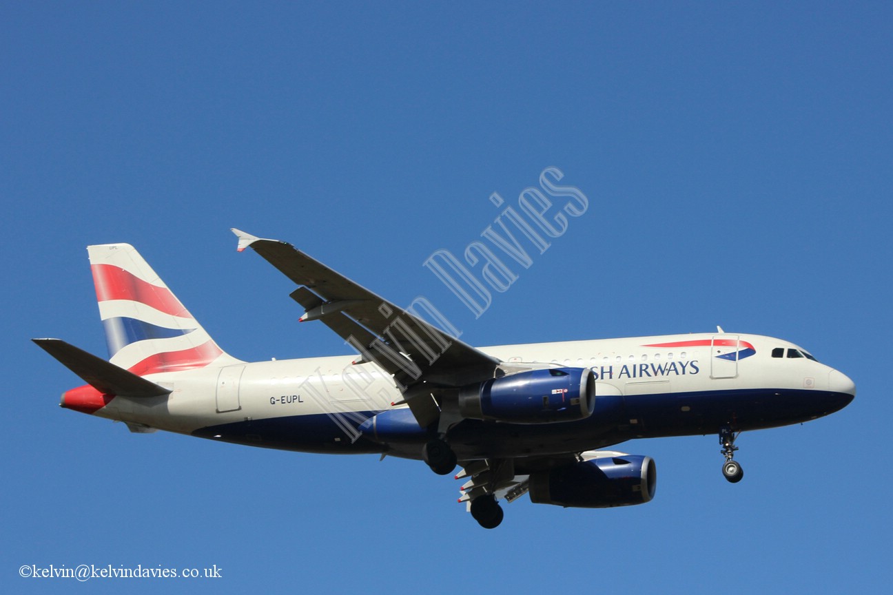 British Airways A319 G-EUPL
