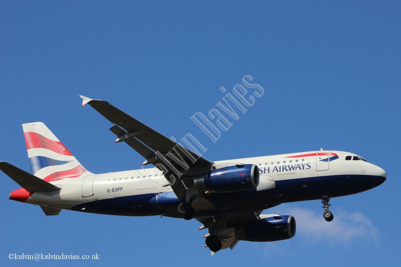 British Airways A319 G-EUPP