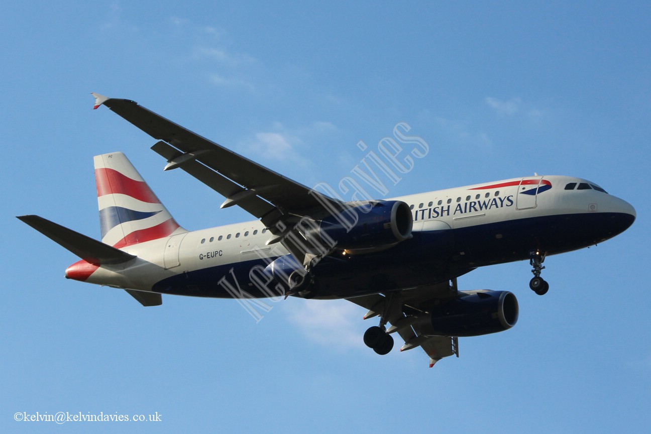 British Airways A319 G-EUPC
