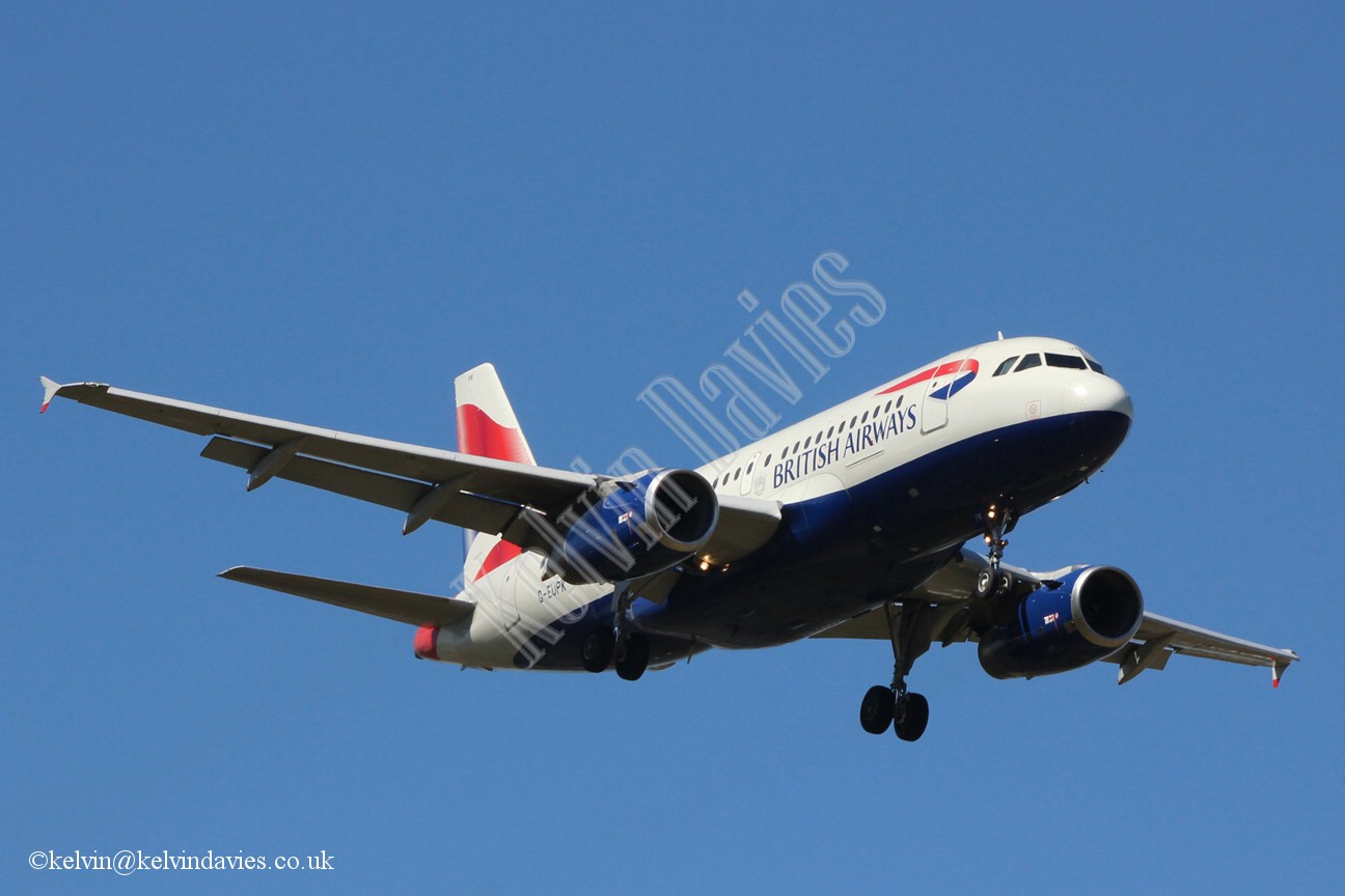 British Airways A319 G-EUPK