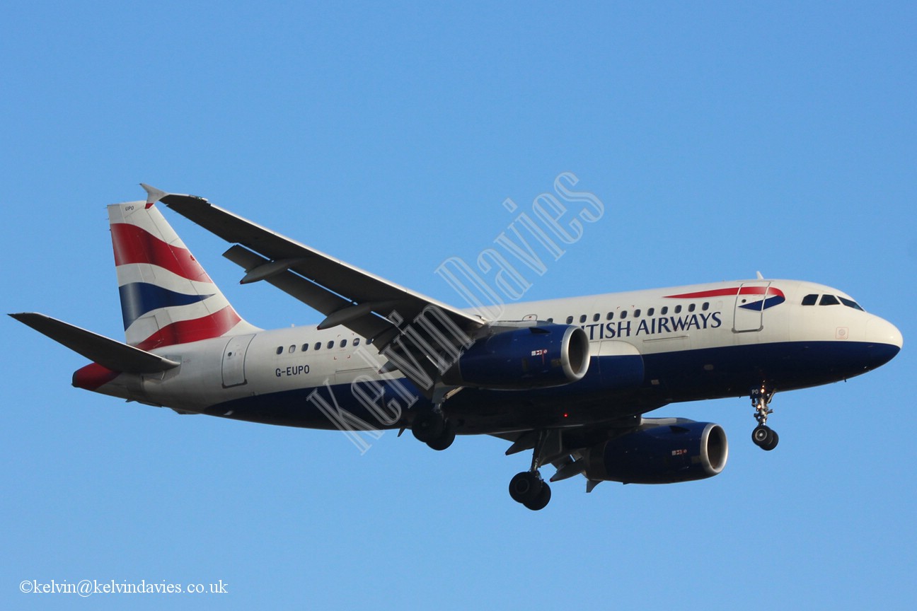 British Airways A319 G-EUPO