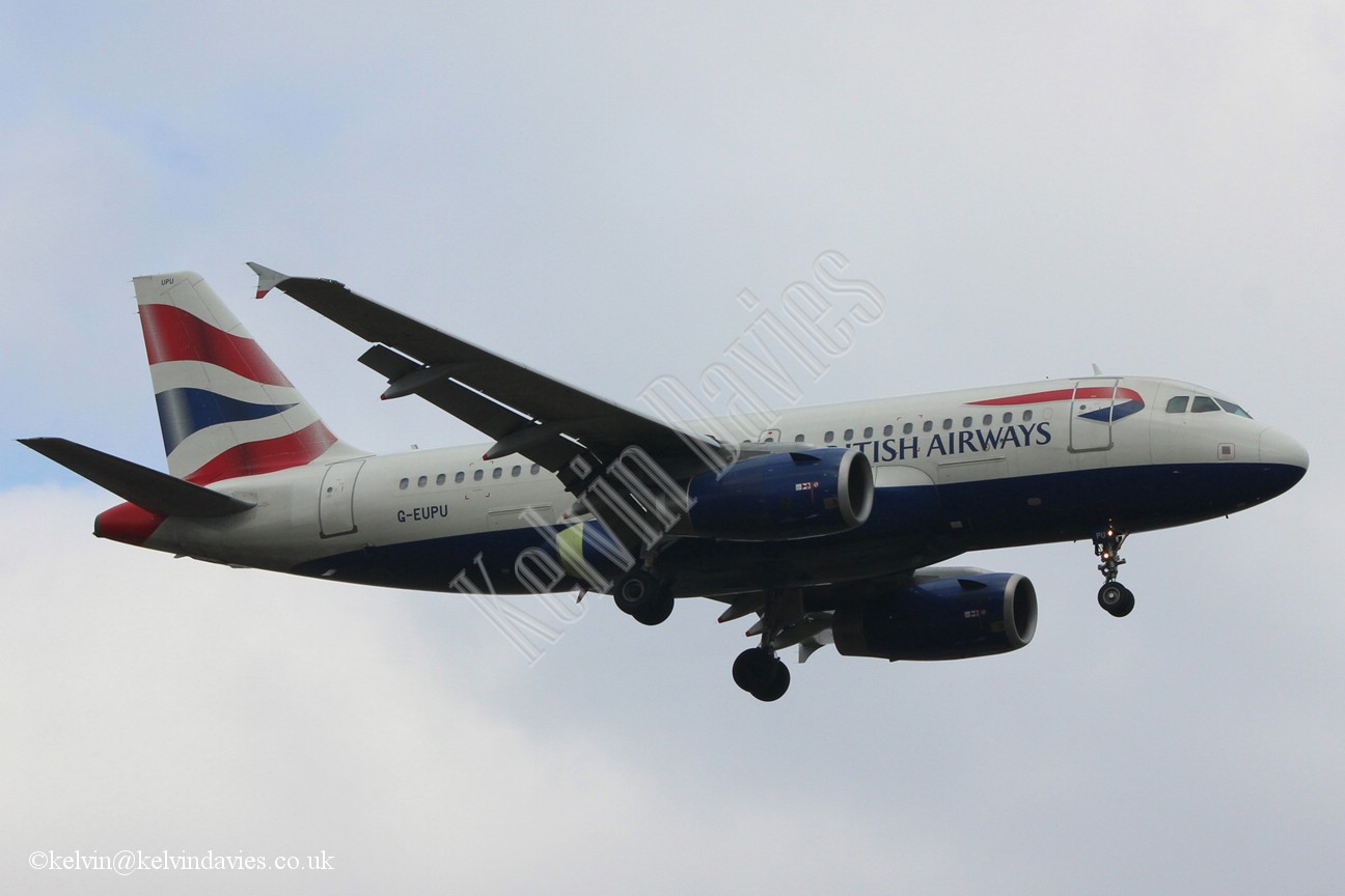 British Airways A319 G-EUPU