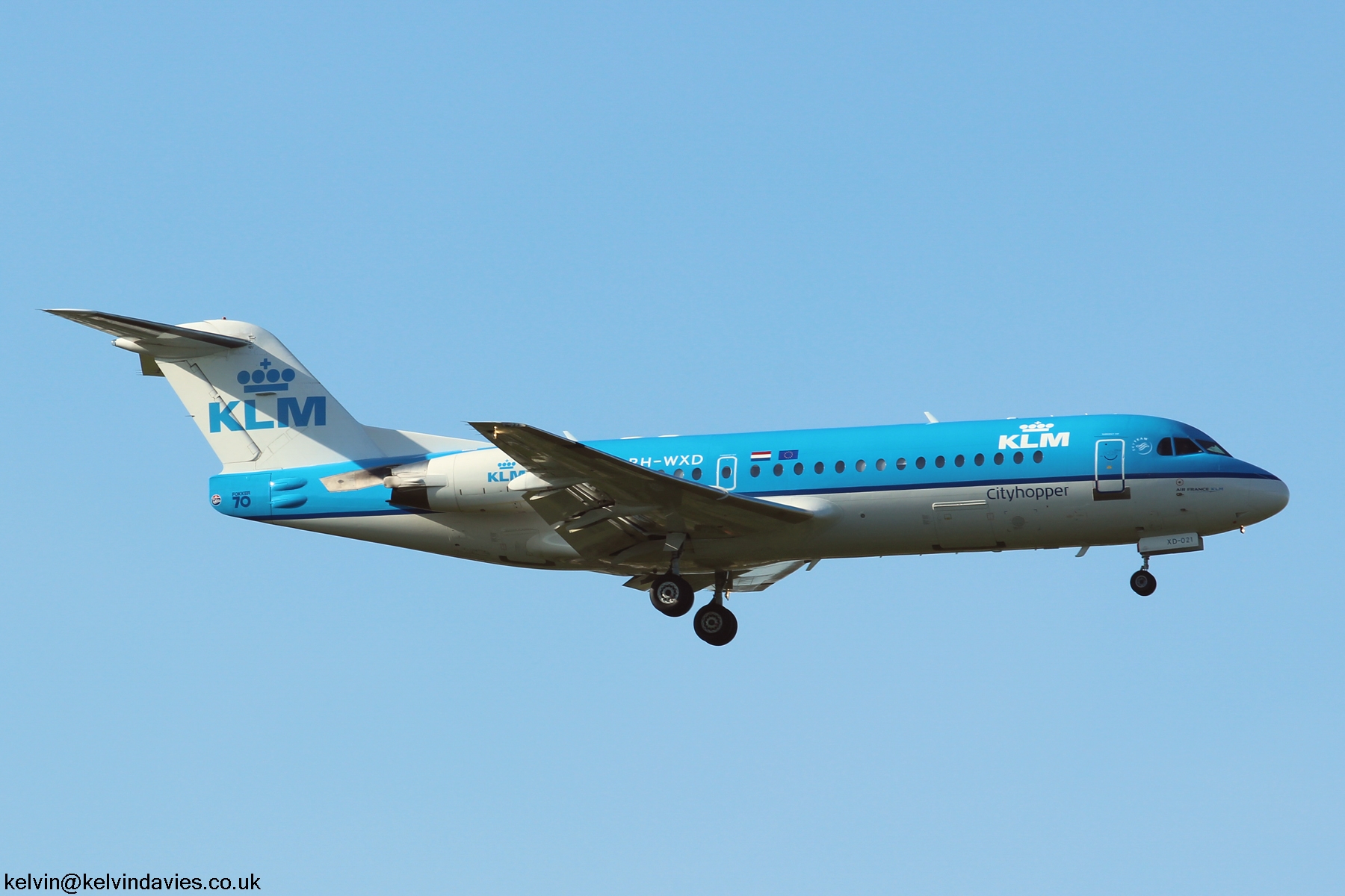 KLM Cityhopper Fokker 70 PH-WXD